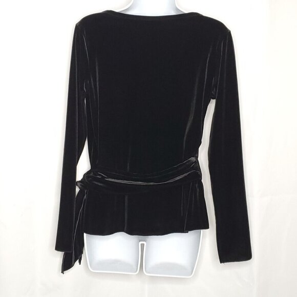 J Jill Velour Wrap Shrug Bolero Cardigan Sz S Black Whimsigoth - Picture 4 of 7